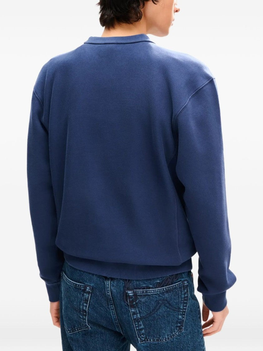 Kenzo Navy Blue Embroidered Crew Neck Sweatshirt