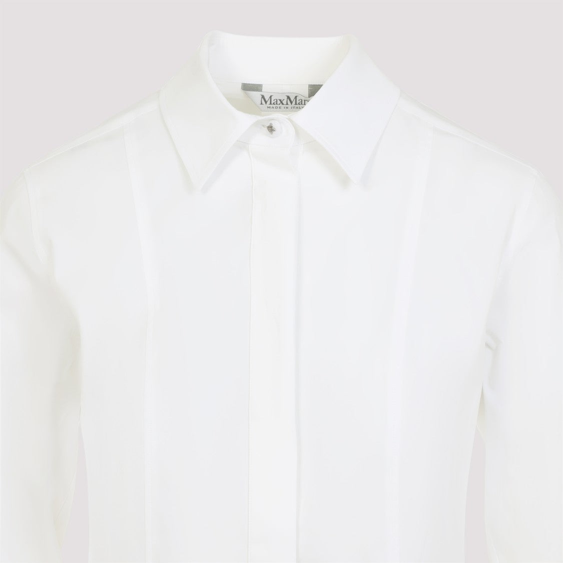 Max Mara Peplum Hem White Shirt With Tailored Silhouette