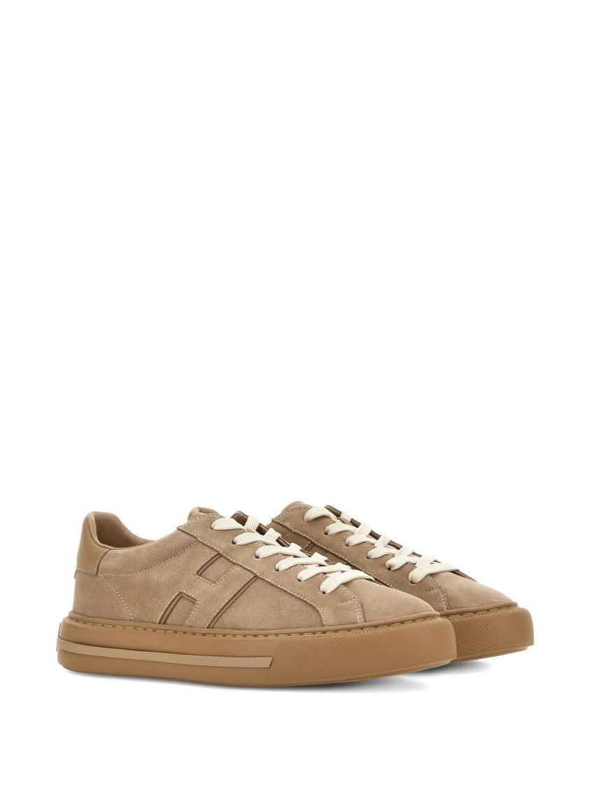 Hogan Low-Top Beige Sneakers With Embossed Logo