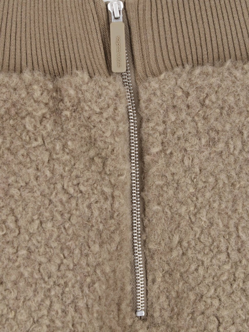 Entire Studios Beige Teddy Fleece Zippered Shorts