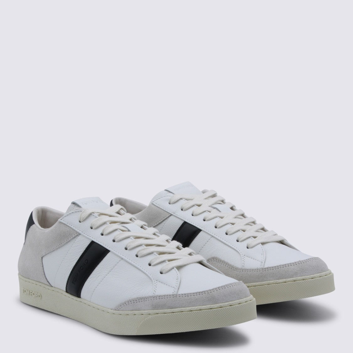 Tom Ford Round Toe White Sneakers