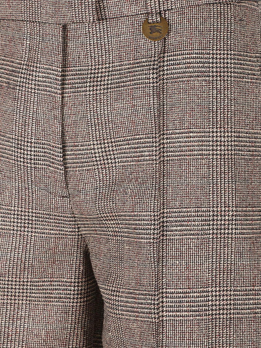 Burberry Classic Tailored Trousers With Checkered Pattern And Front Pleat