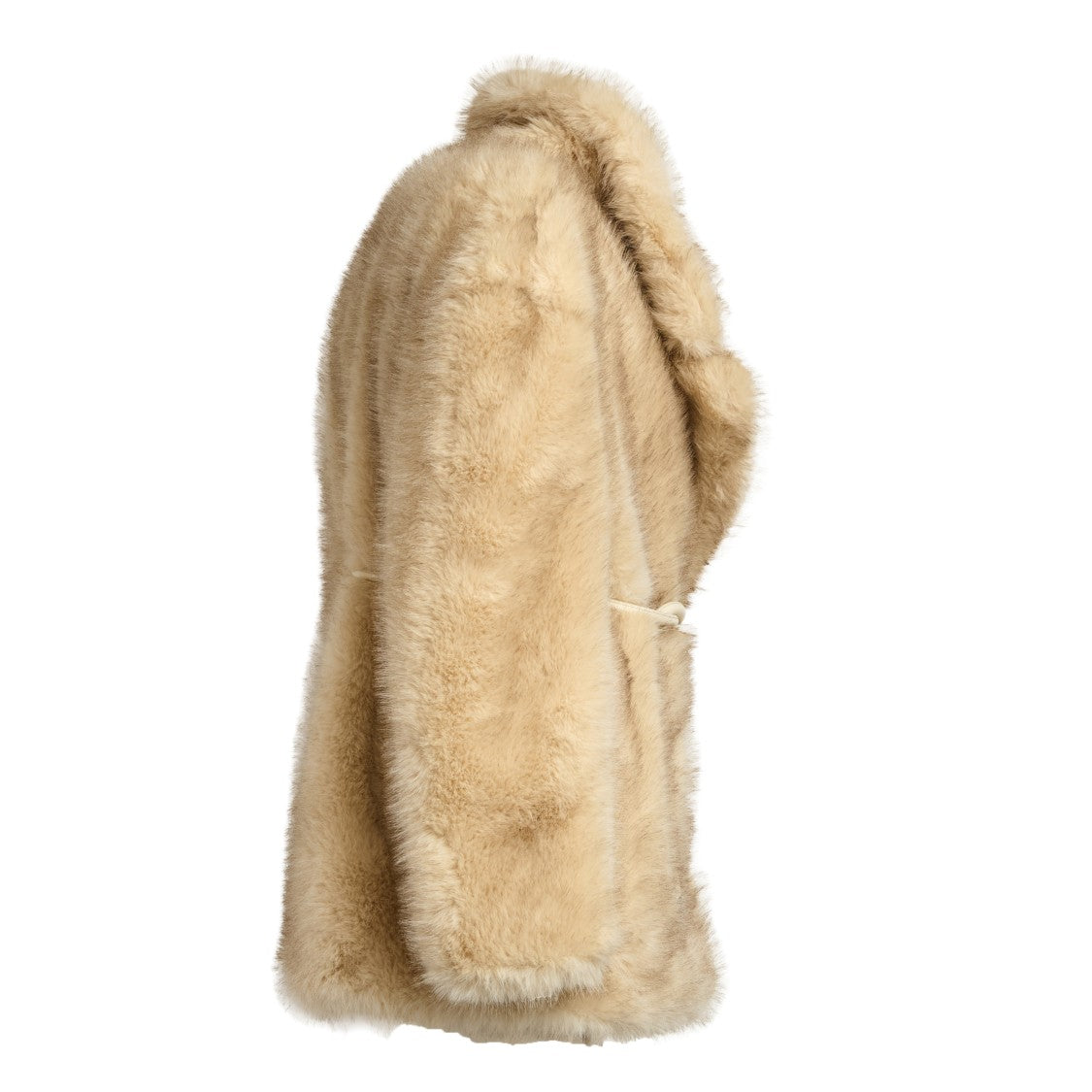 Sportmax Furry-Effect Giaccone With Wide Lapel And Tubular Belt