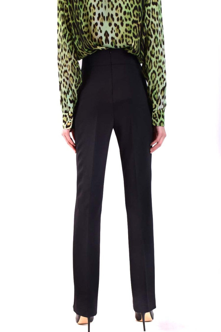Pinko Tailored High-Waist Pants Front Slits Silhouette