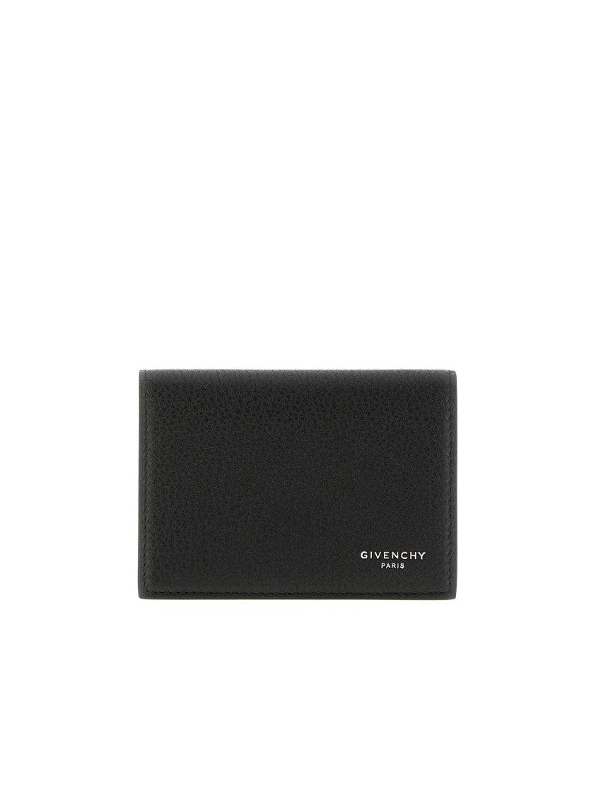 Givenchy Textured Calf Leather Business Card Holder With Snap Closure