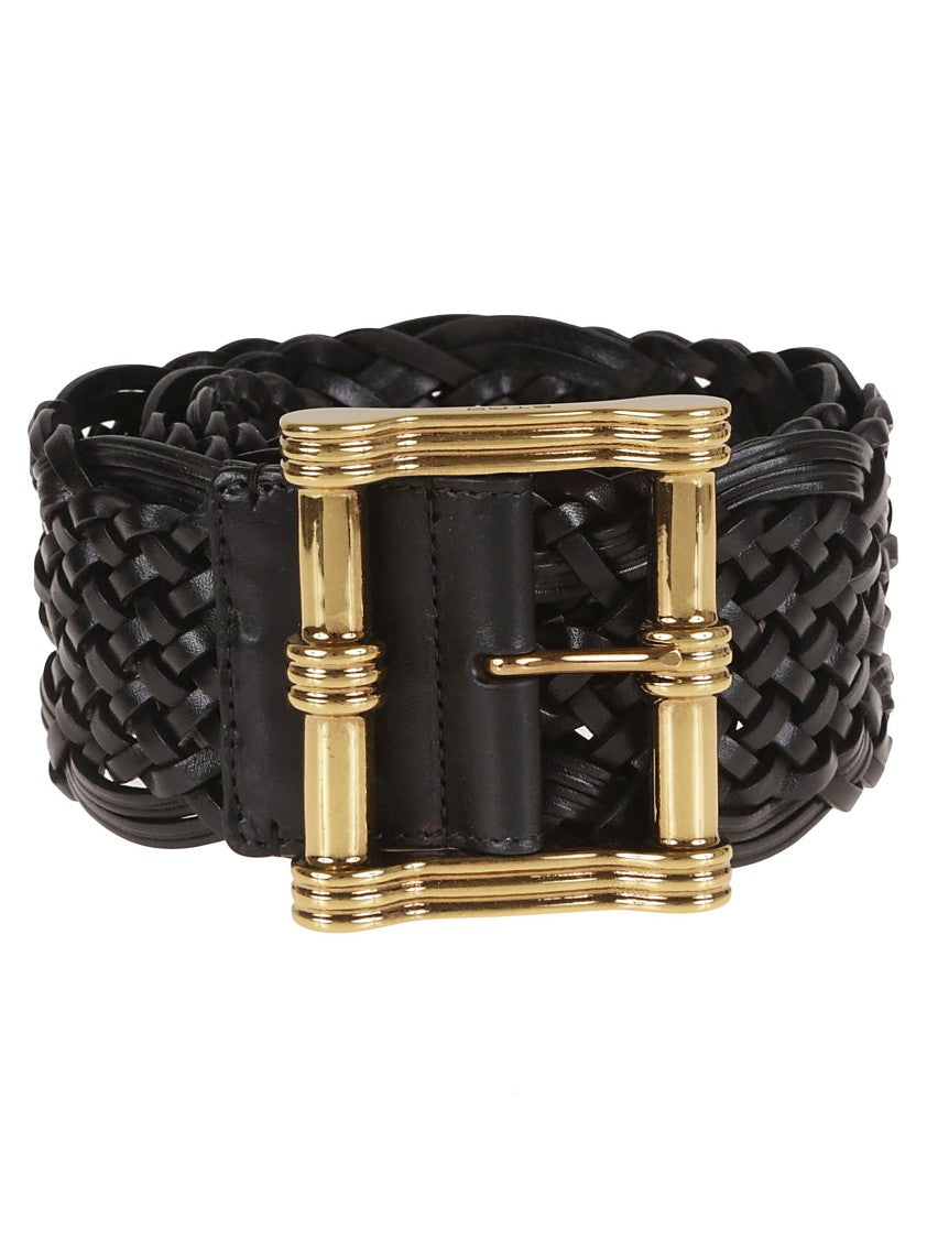Etro Maxi Belt With Braided Workmanship And Bold Buckle