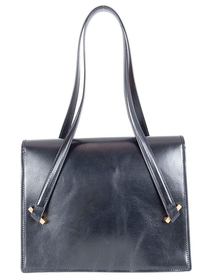 Versace Medium Structured Calf Leather Shoulder Bag With Medusa Emblem