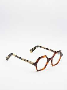 Moli@Limo Hexagonal Yellow And Orange Acetate Optical Frames