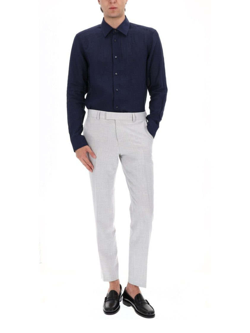 Boss Camel L-Hays-Kentw-C Long-Sleeve Tailored Linen Shirt