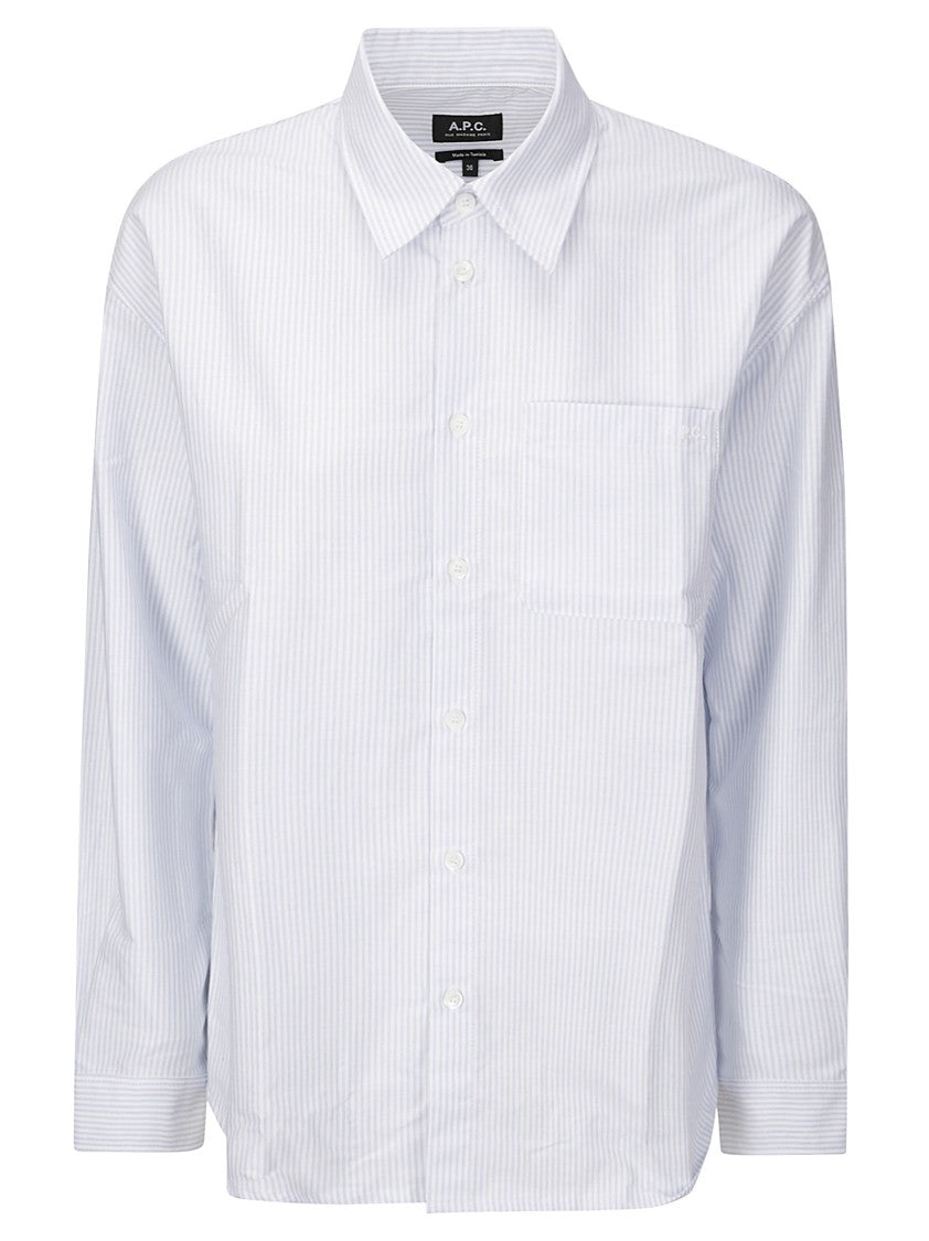 A.P.C. Striped Shirt With Buttons And Front Pocket