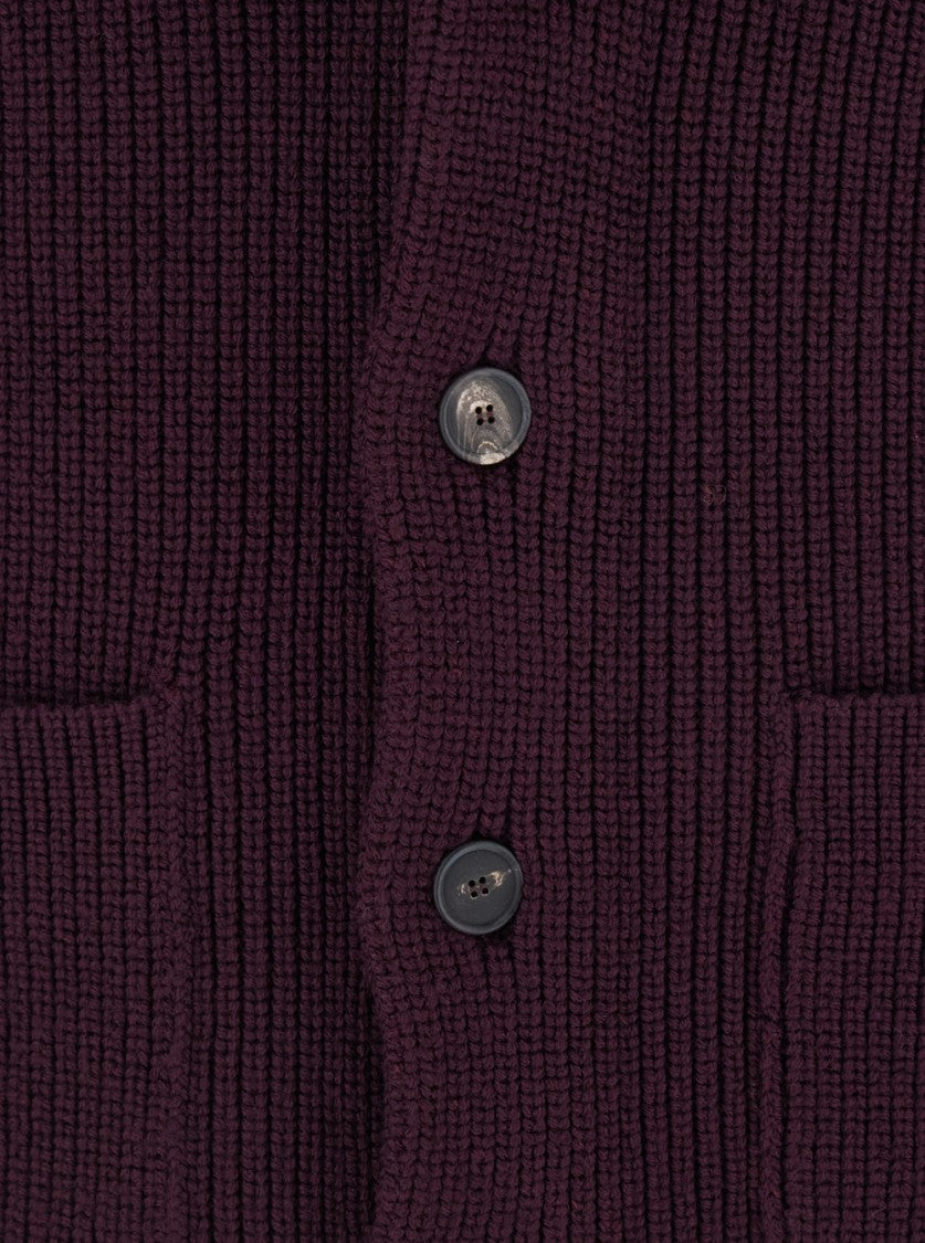 Tagliatore Textured Ribbed Knit Cardigan