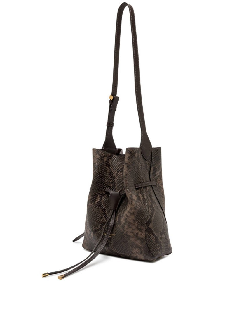 Gianni Chiarini Textured Medium Bucket Bag With Drawstring Closure