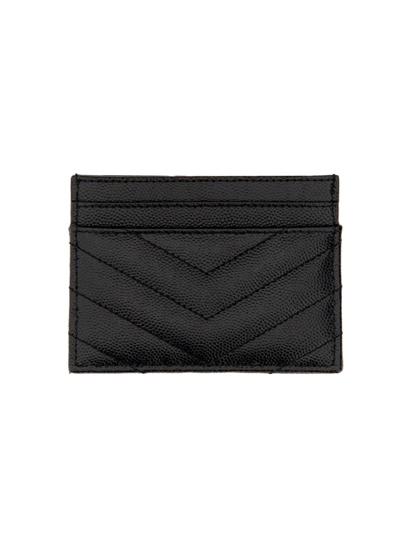 Saint Laurent Cassandre Chevron Quilted Card Holder