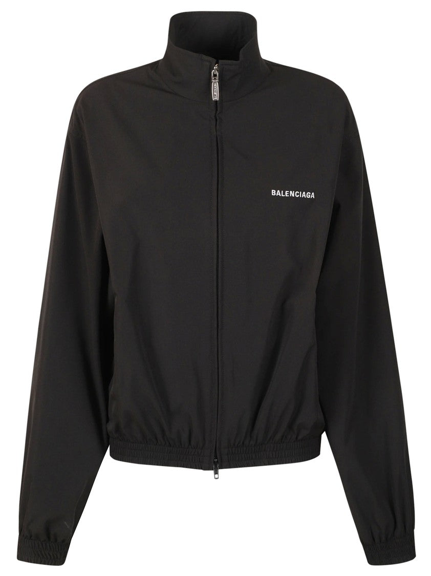 Balenciaga Minimalist Black Jacket With High Collar