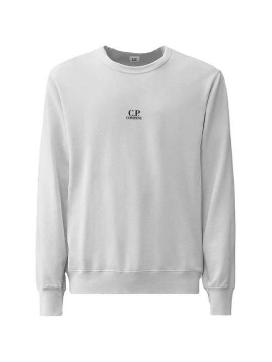C.P. Company Minimalist White Long-Sleeve Crewneck Sweatshirt