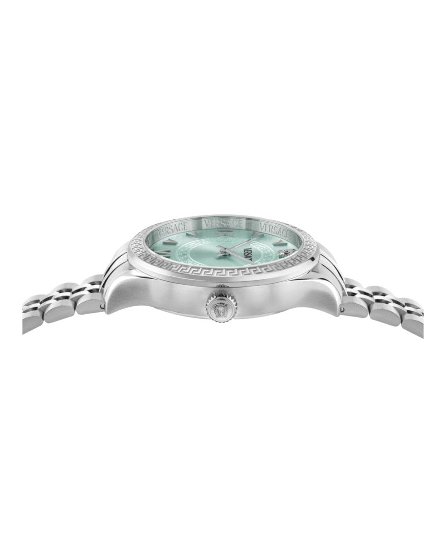 Versace Hellenyium Bracelet Watch With Light Blue Sunray Dial