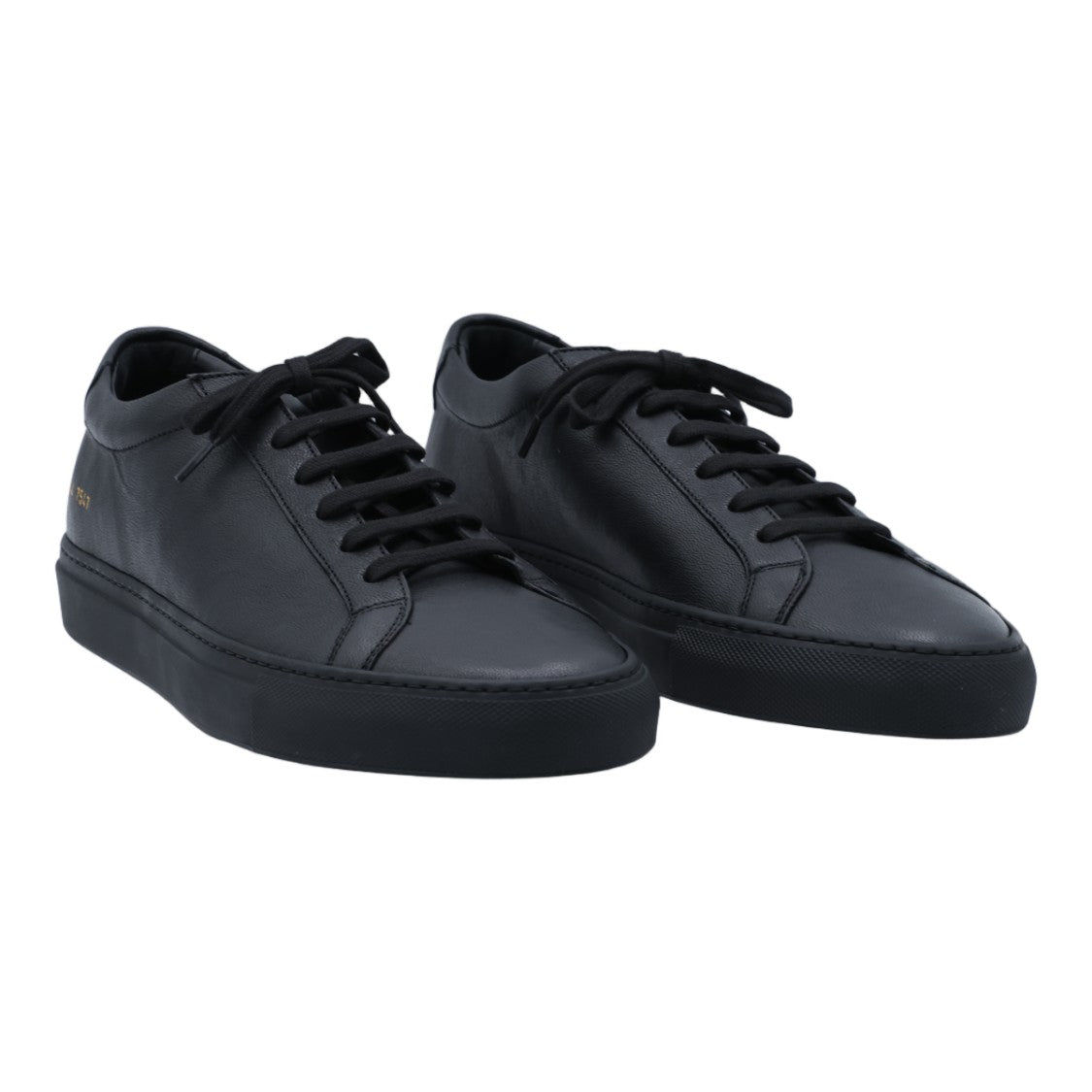 Common Projects Minimalist Low-Top Sneakers With Black Leather Uppers