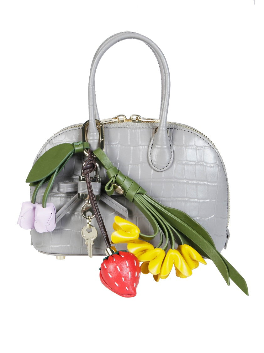 Self-Portrait Croc-Embossed Leather Toast Mini Bag