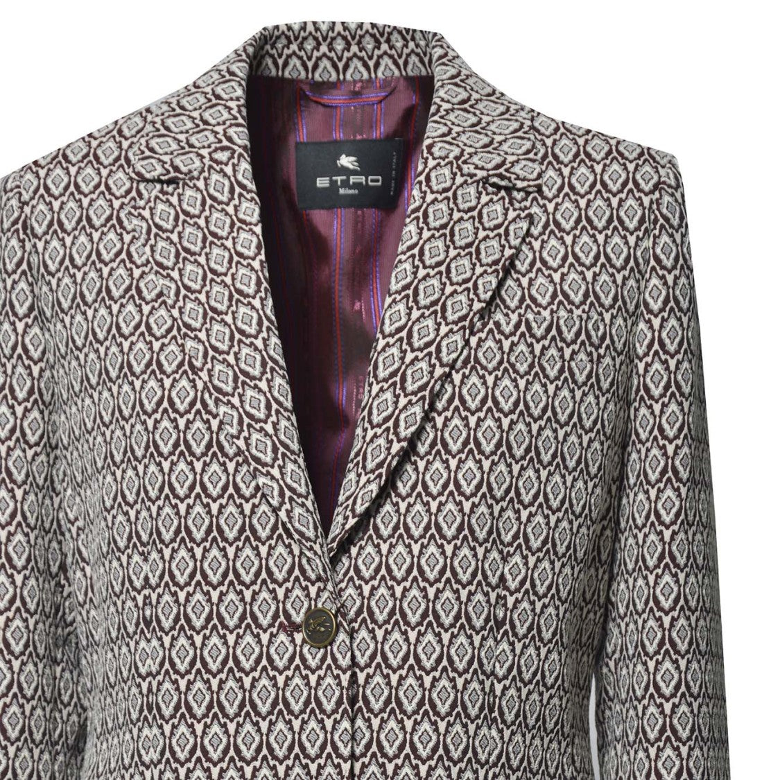 Etro Multicolored Jacquard Cotton Double-Breasted Jacket