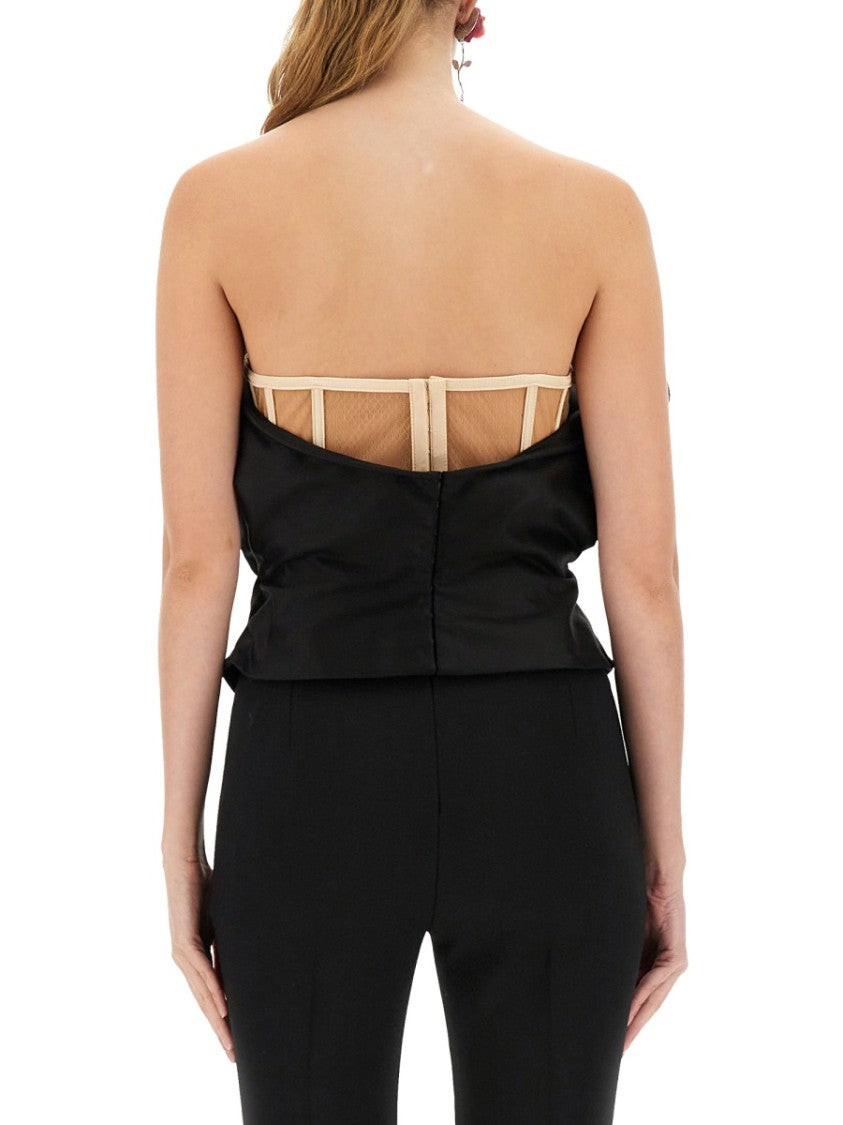 Magda Butrym Sculptural One-Shoulder Bustier With Architectural Elements