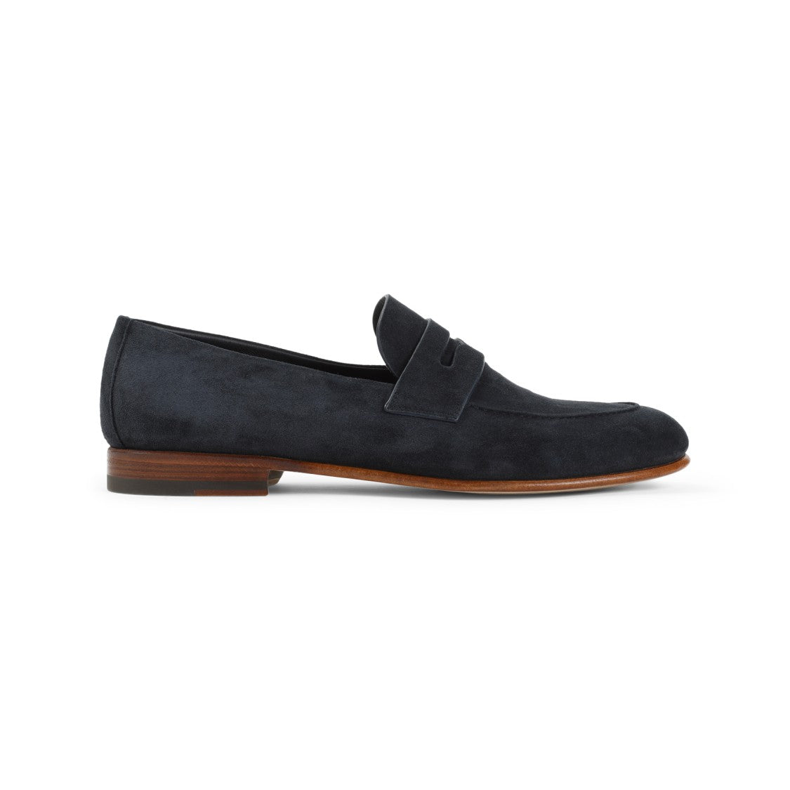 Giorgio Armani Night Blue Suede Calf Leather Mocassin Loafers