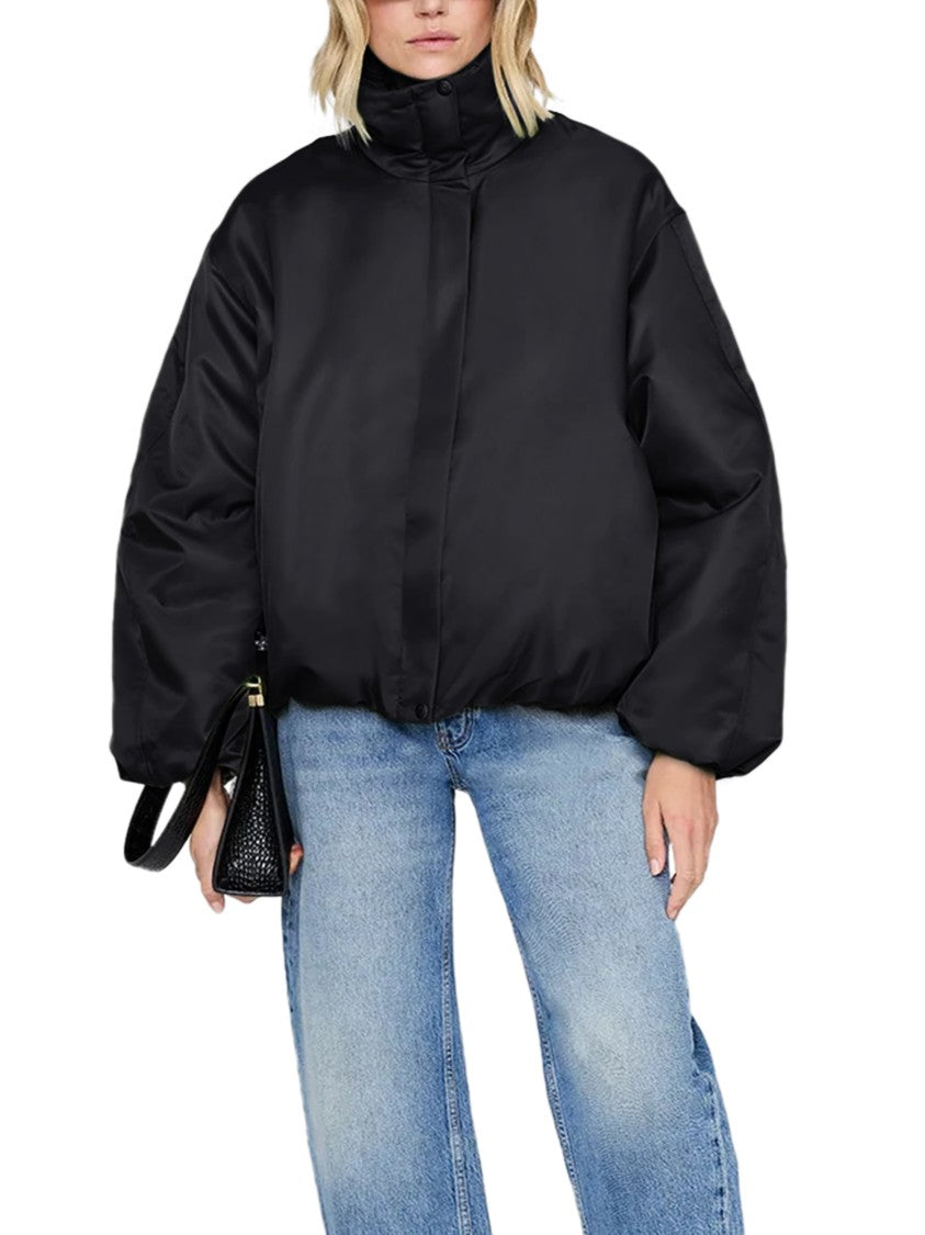 Anine Bing Cyrus Black Leather Oversized Jacket