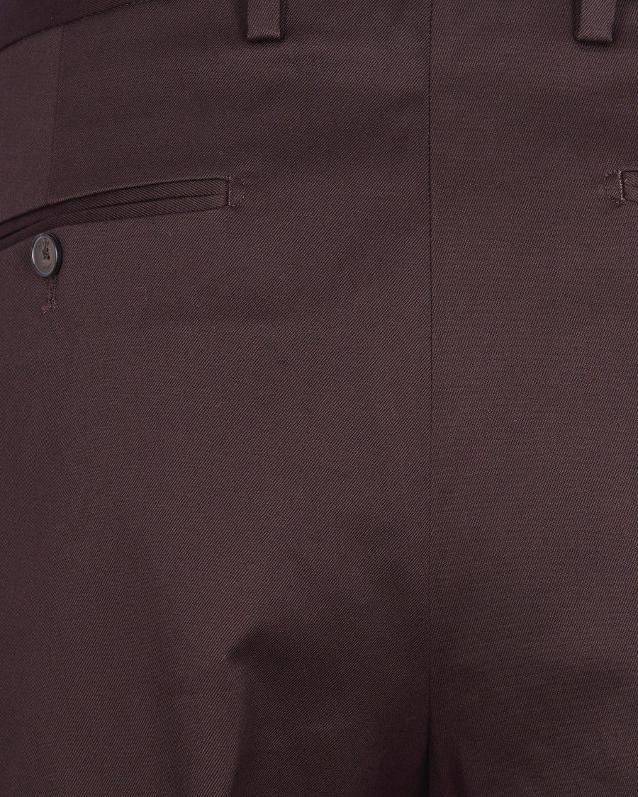 Briglia Brown Tailored Cotton Trousers