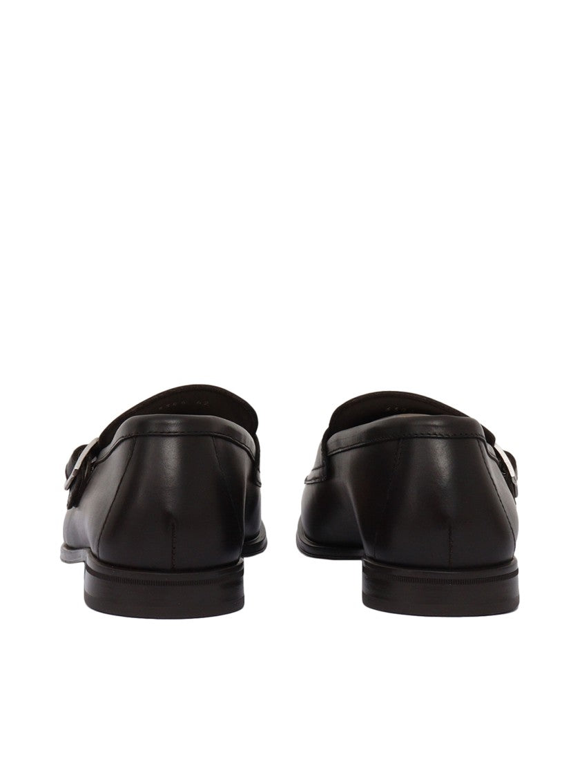 Doucal's Double Buckle Calfskin Shoes