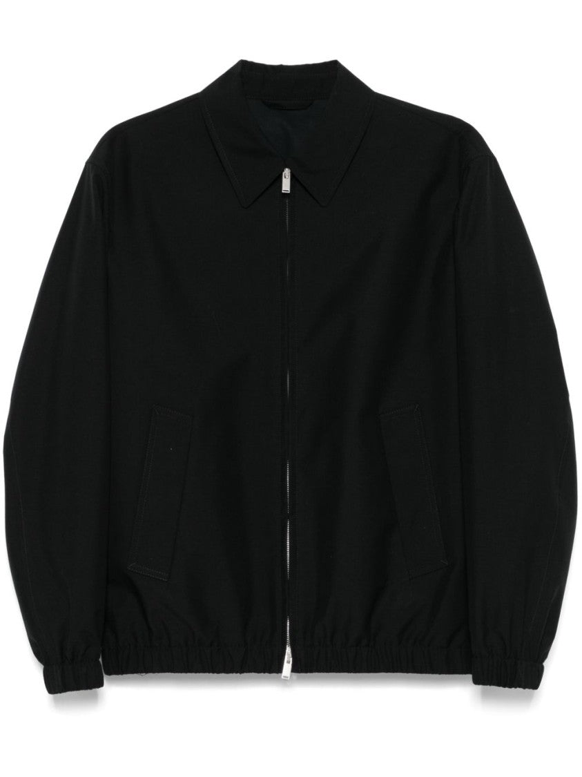 Lardini Black Zip-Up Sweater With Classic Collar