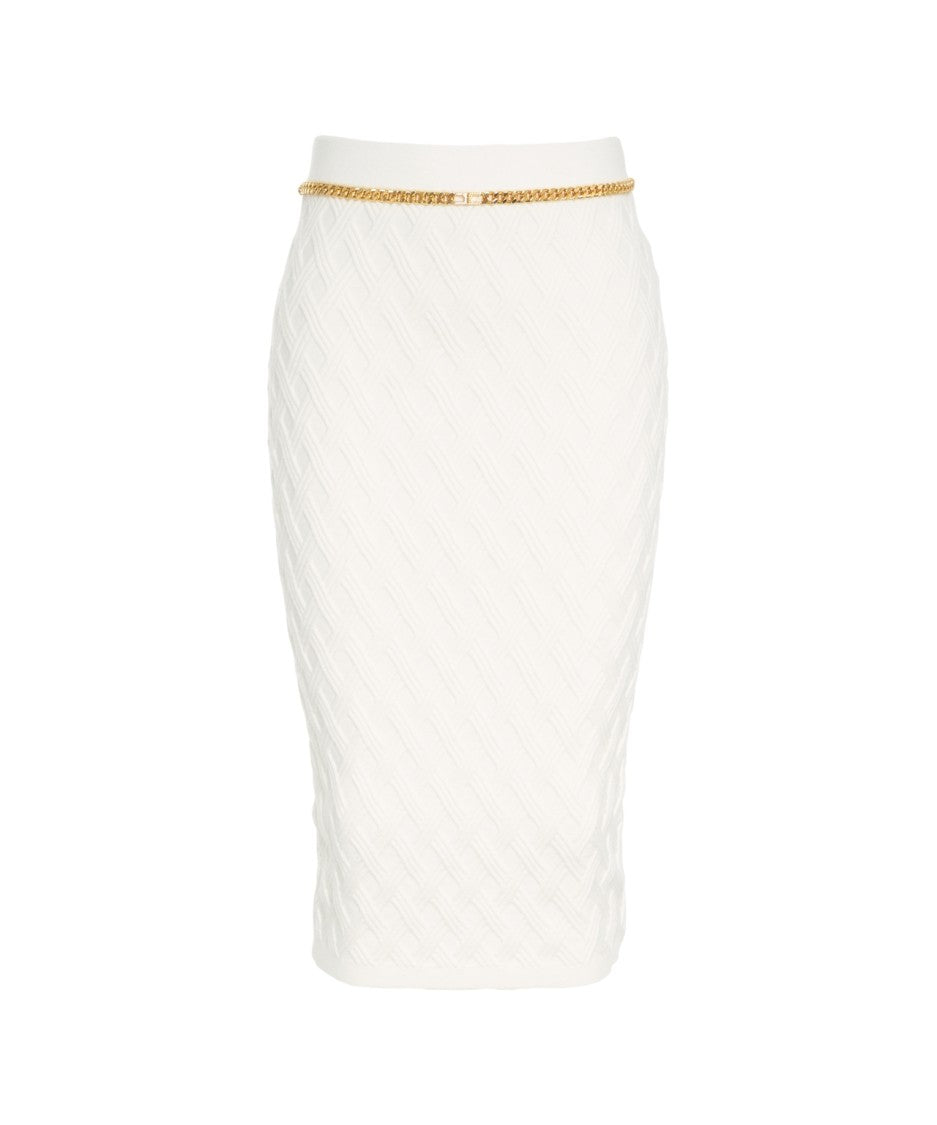 Elisabetta Franchi Knit Skirt With Chain Detail
