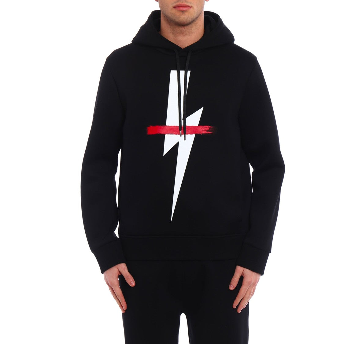 Neil Barrett Black Logo Hooded Sweatshirt