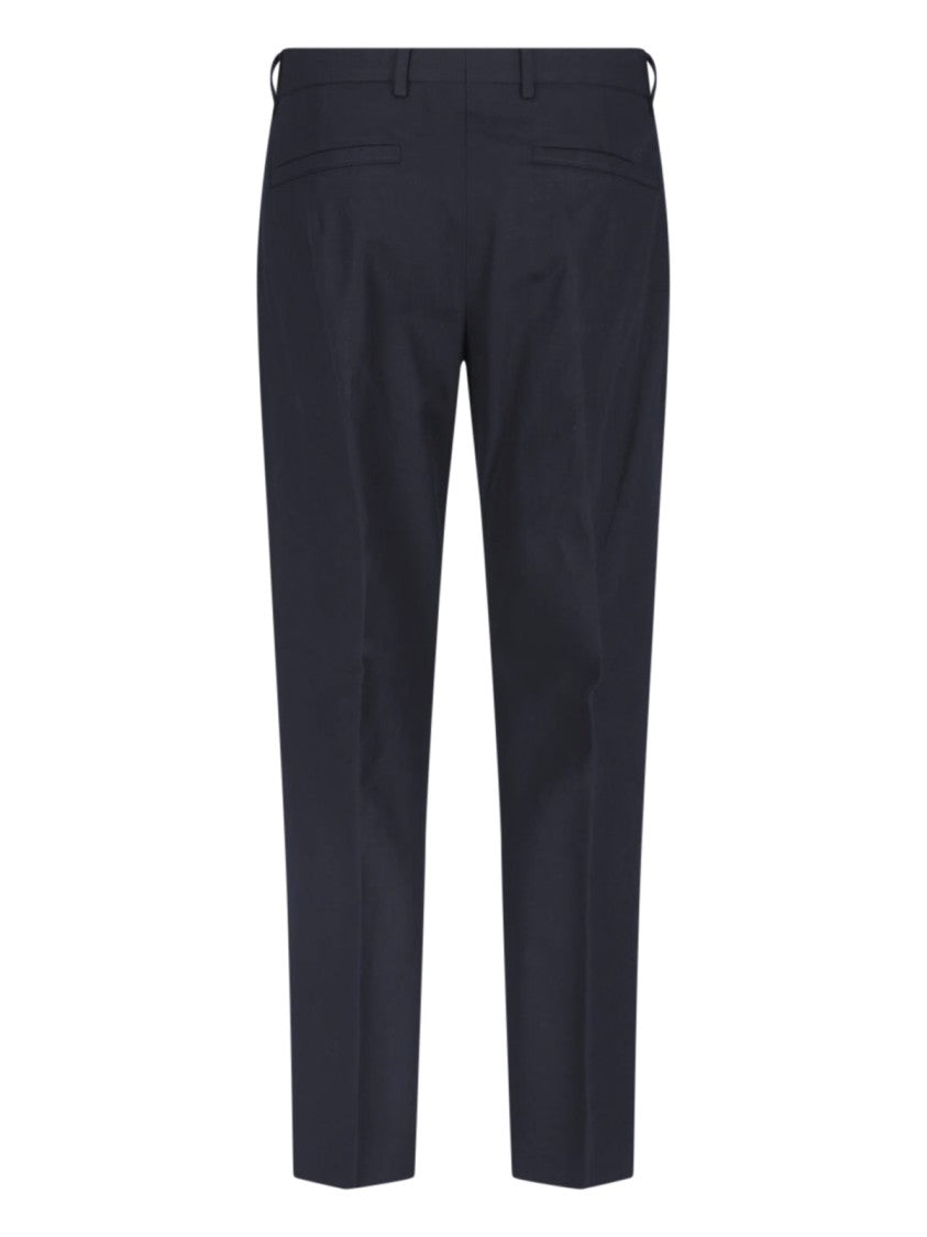Zegna Blue Tailored Flat Front Technical Trousers