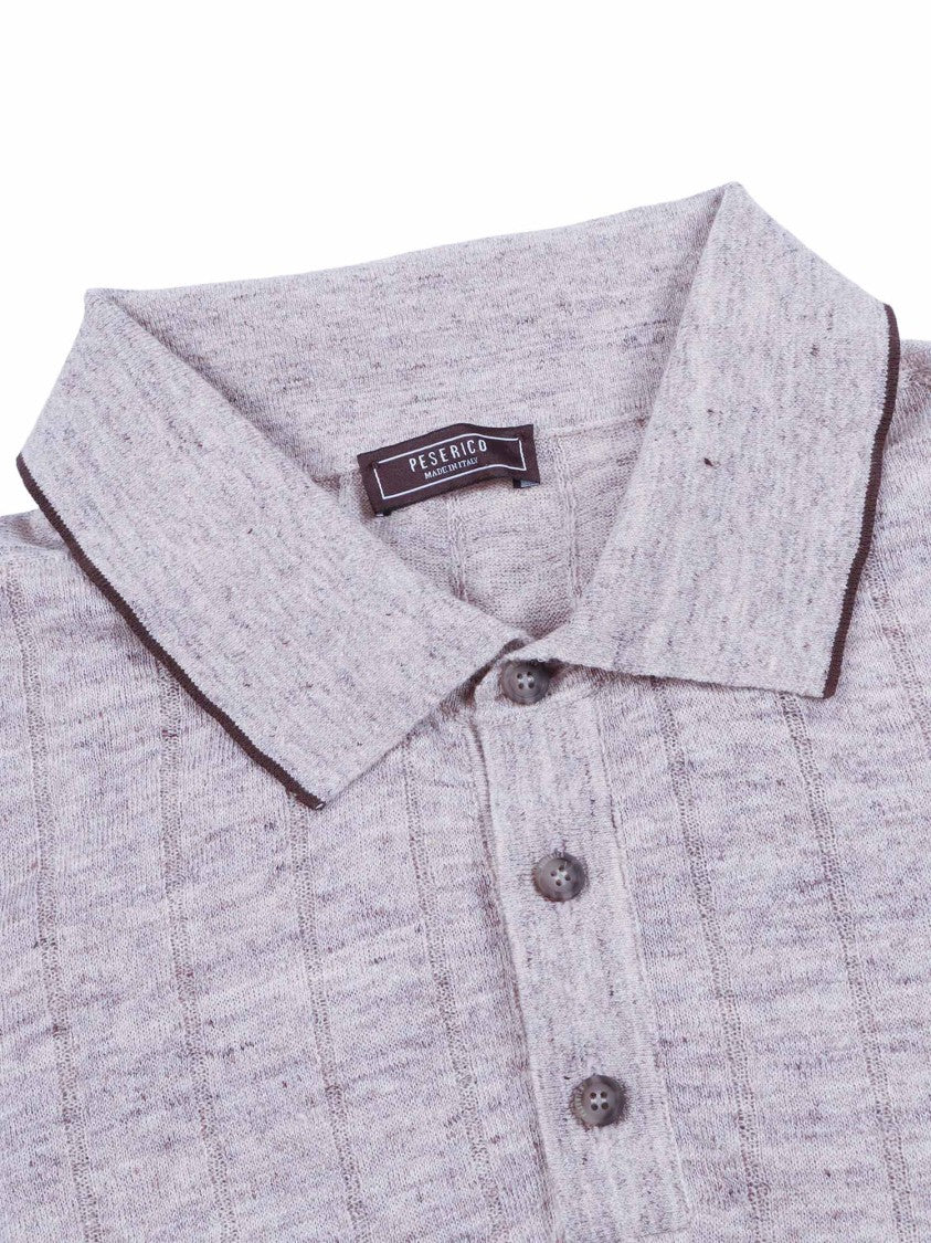 Peserico Heathered Polo Collar Sweater