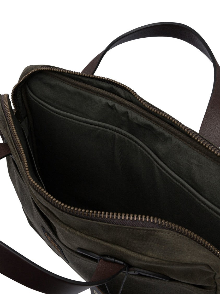 Filson Tin Cloth Briefcase With Leather Accents