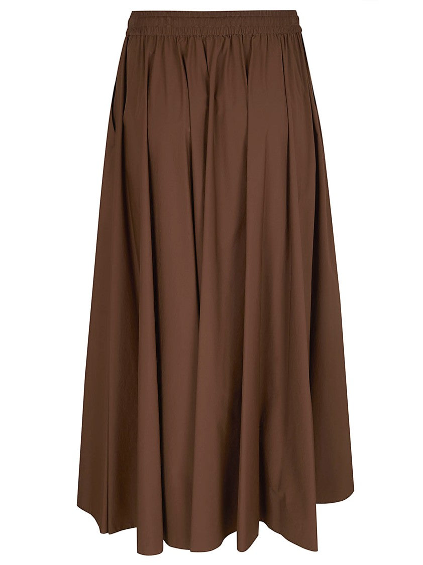 Herno Loose-Fit Brown Stretch Nylon Skirt
