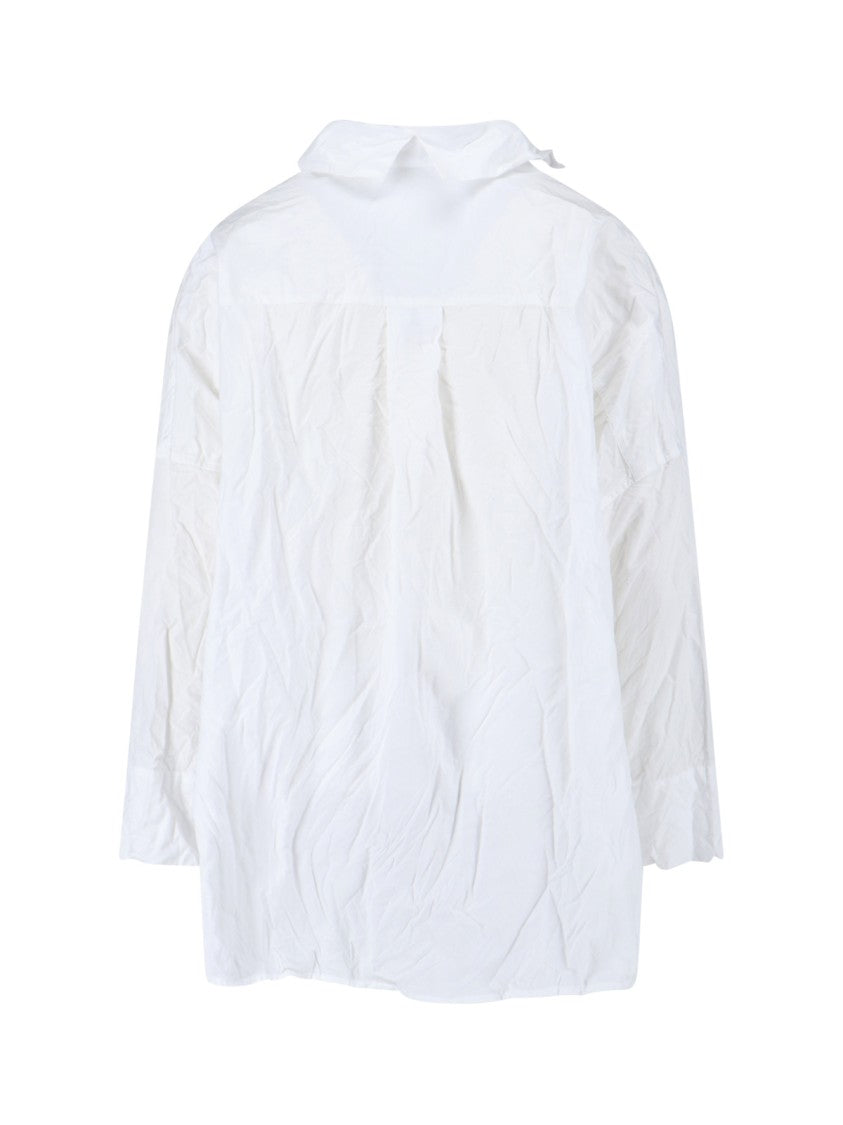 Daniela Gregis Gathered Cotton Shirt – White