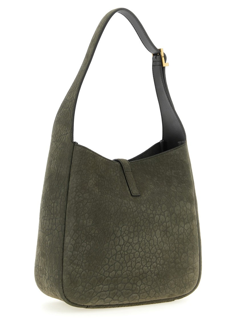 Saint Laurent Micro Shoulder Bag In Hammered Nubuck Leather With Removable Clutch