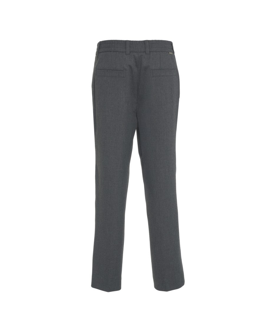 Paolo Pecora Straight-Cut Grey Chinos With Mid-Rise Fit And Practical Pockets