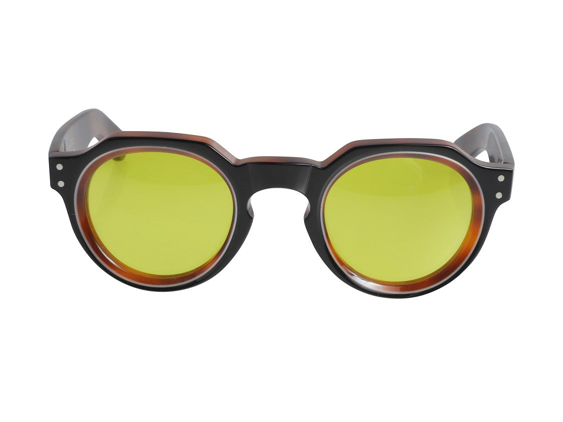 Kador Yellow Spike Tortoiseshell Round Sunglasses
