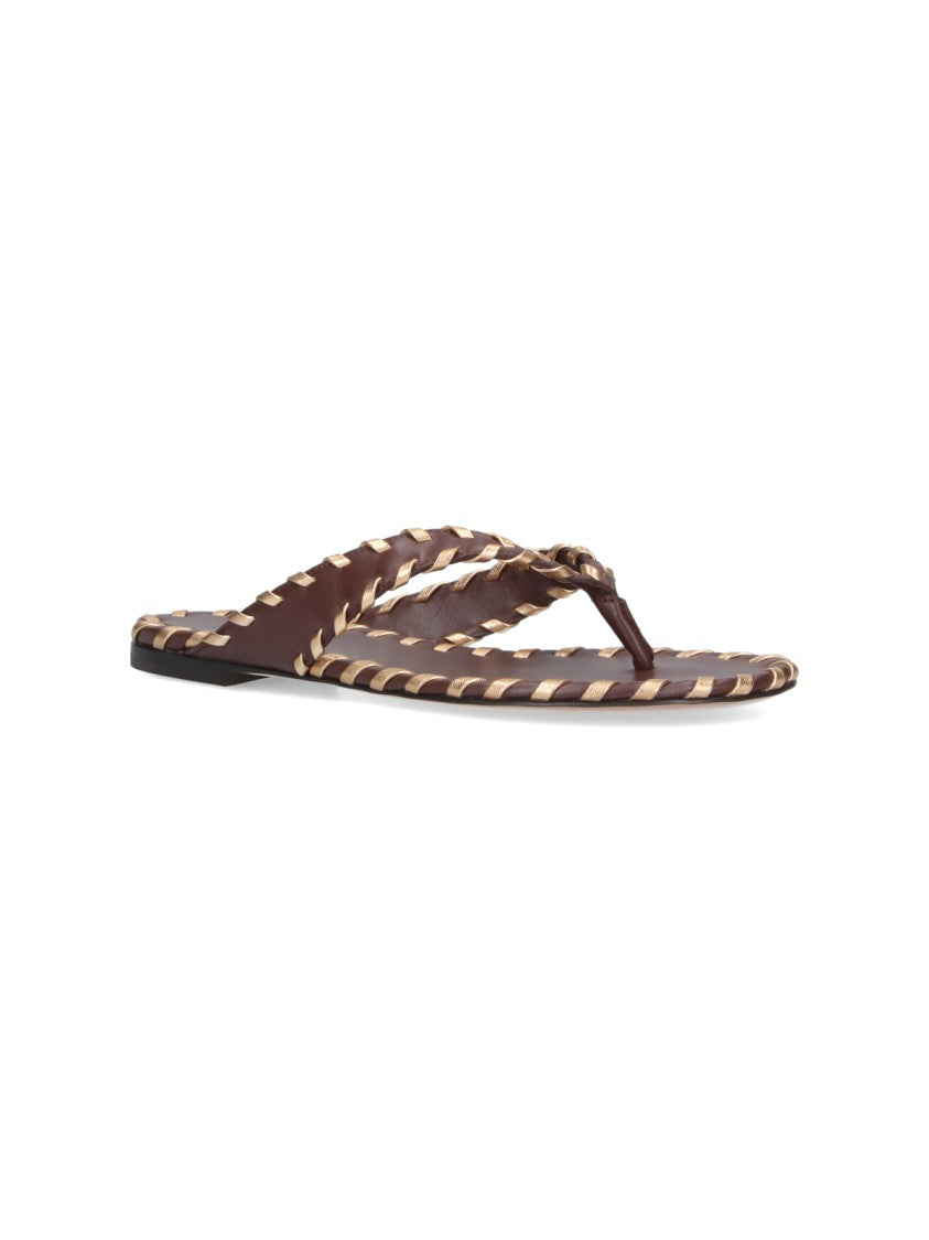 Gianvito Rossi "Shanti" Flip-Flop Sandals – Brown