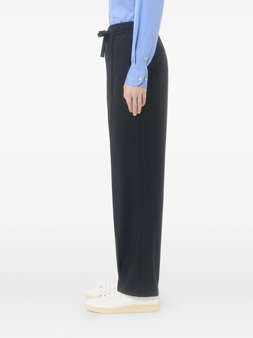 Valentino Pantalone Ricamo V Logo Mohair Trousers