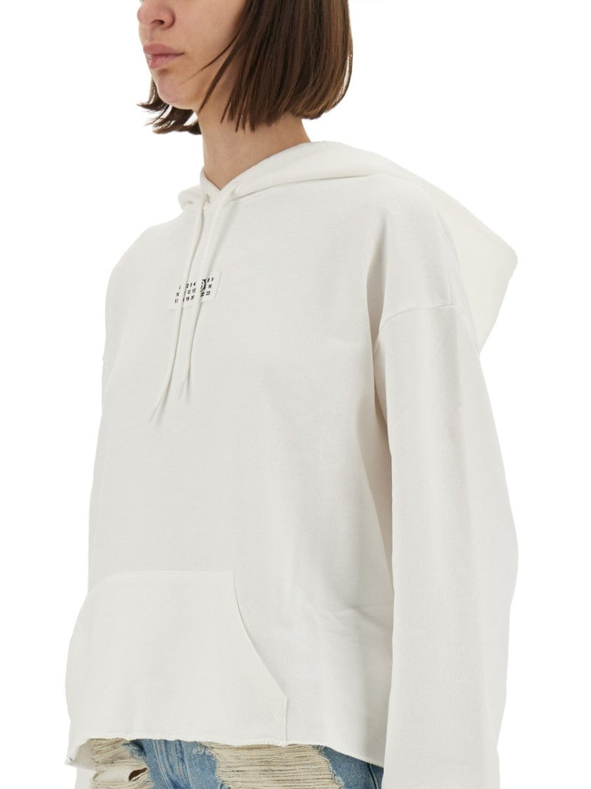 Mm6 By Maison Margiela Relaxed-Fit Cotton Sweatshirt With Minimal Logo Detail