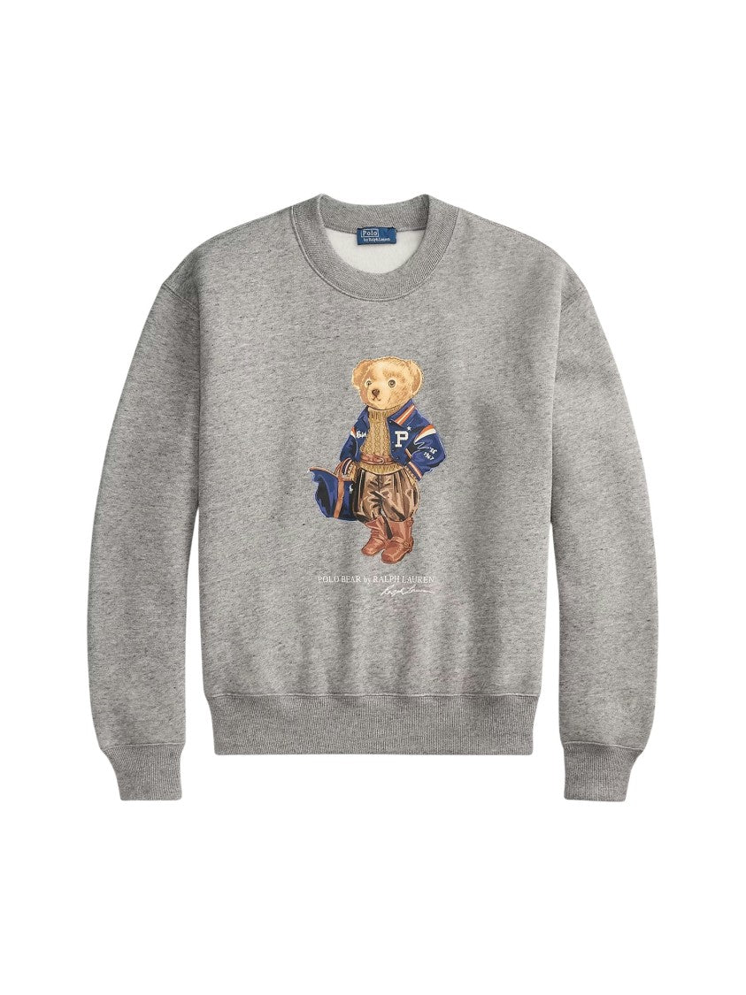 Polo Ralph Lauren Grey Varsity Bear Graphic Sweatshirt