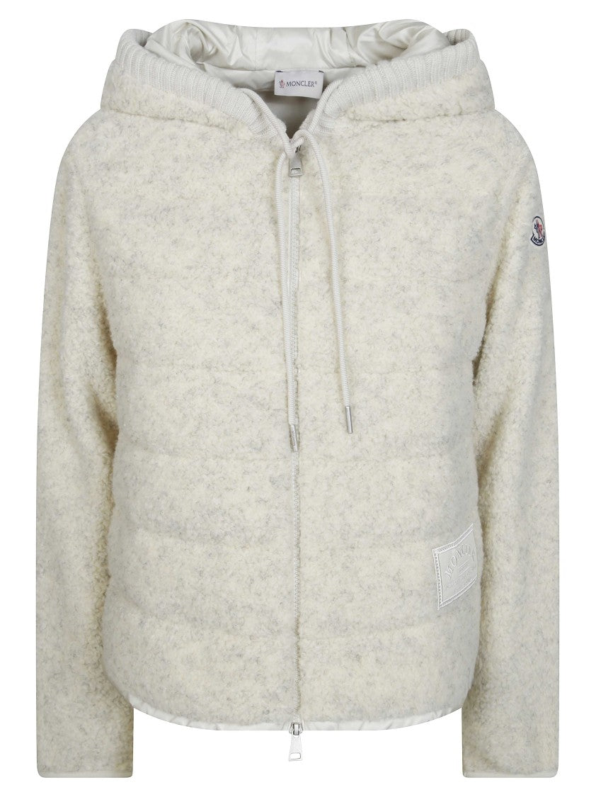 Moncler Cropped Hooded Zip-Up Cardigan