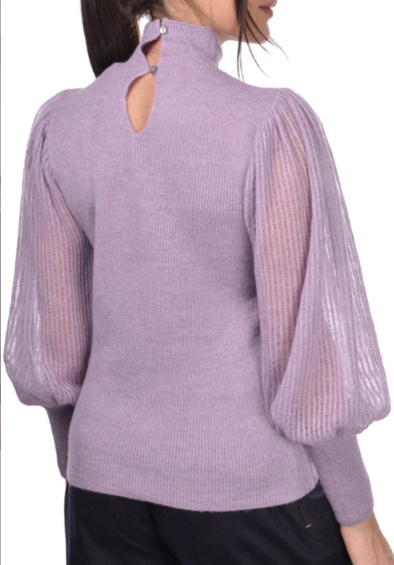 Paolo Fiorillo Capri Sheer Ribbed Knit Top