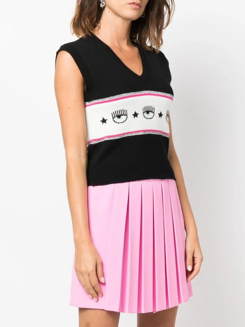 Chiara Ferragni Classic Knit Round Neck Long-Sleeve Sweater