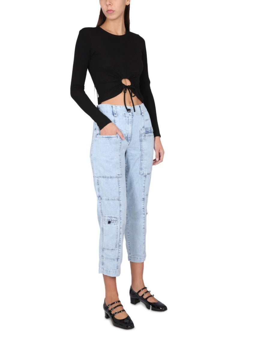 Proenza Schouler X White Label Relaxed Fit Cropped Denim Jeans