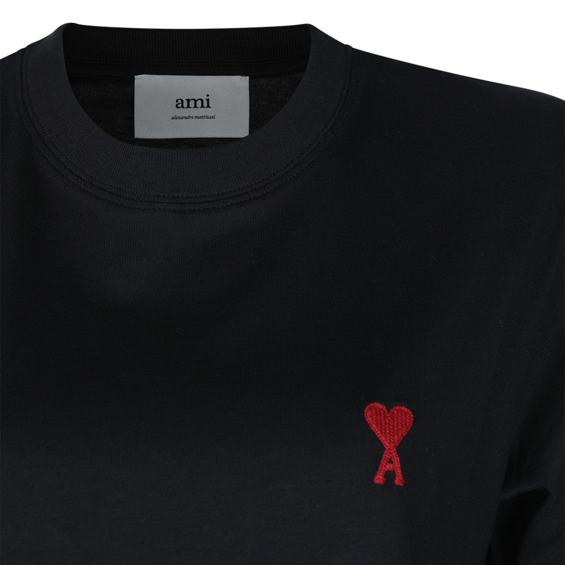 Ami Paris Black Cotton Logo T-Shirt