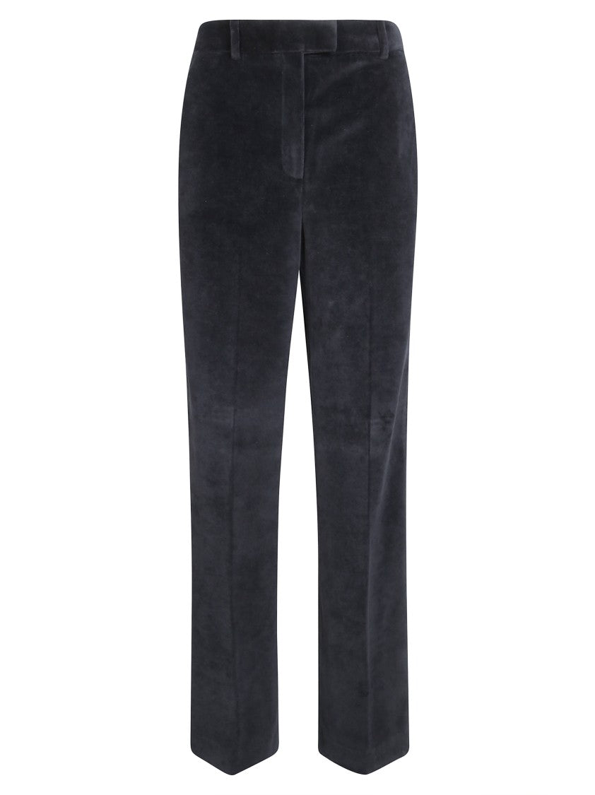 Circolo Smooth Velvet Straight-Leg Pants