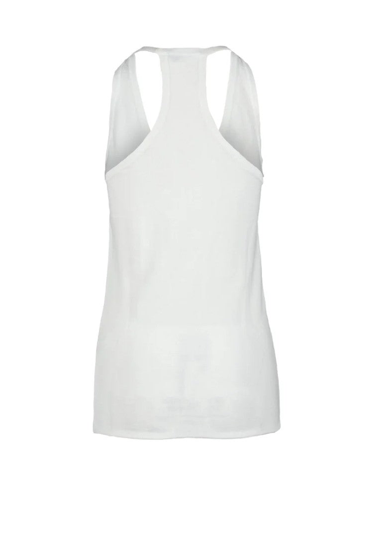 Vertige White Racerback Cotton Tank Top